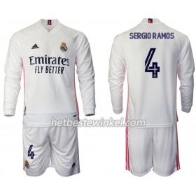 Real Madrid Sergio Ramos 4 Voetbaltenues Kind Thuis 2020/21 - LS (+ Korte broeken)